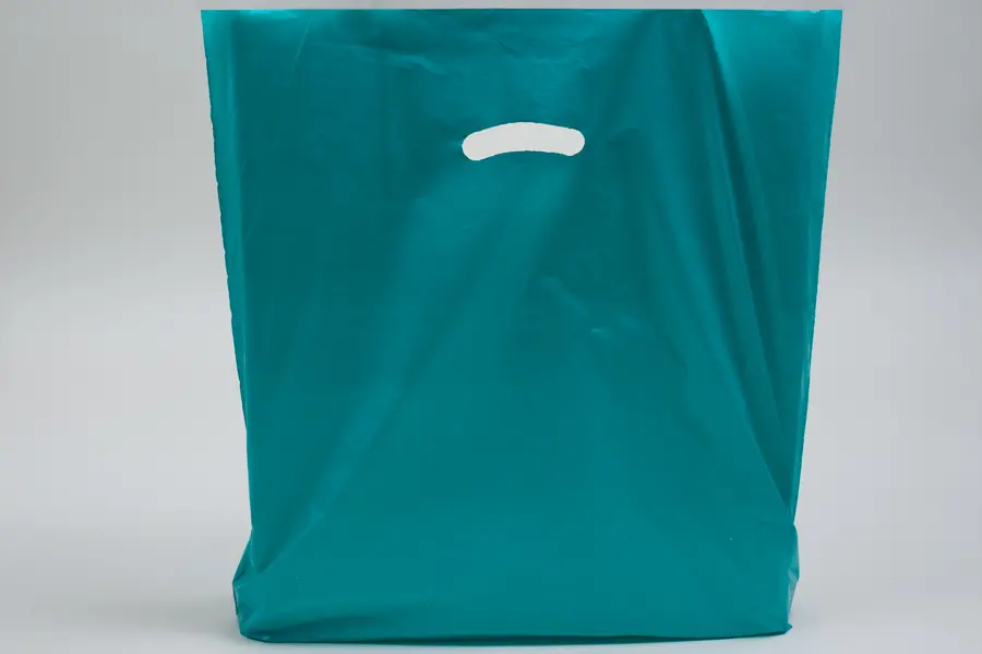 20X20X5 TEAL GLOSS PLASTIC BAGS