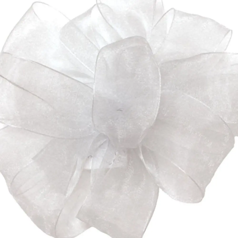 1.5"X100YDS SHEER RIBBON WHITE