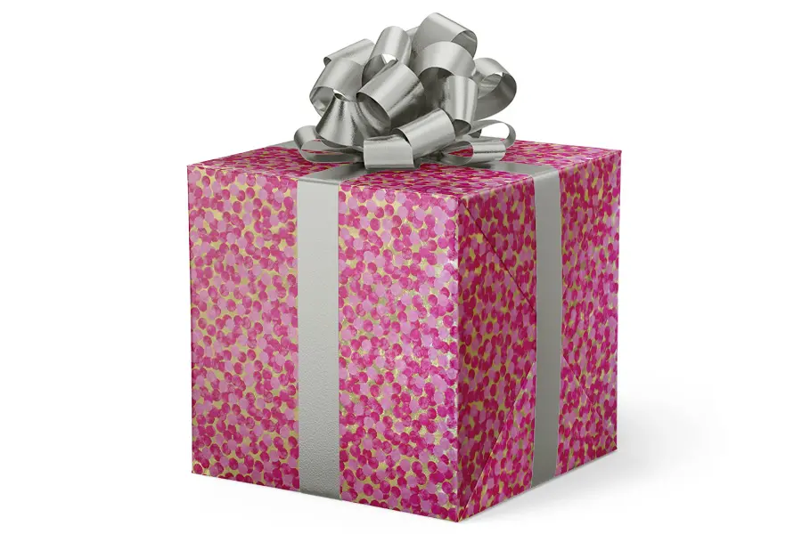 24X417 GW-9438 S95 PINK CONFETTI DOTS METALLIZED