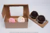 8X4X4 CUPCAKE BOX KRAFT-WINDOW