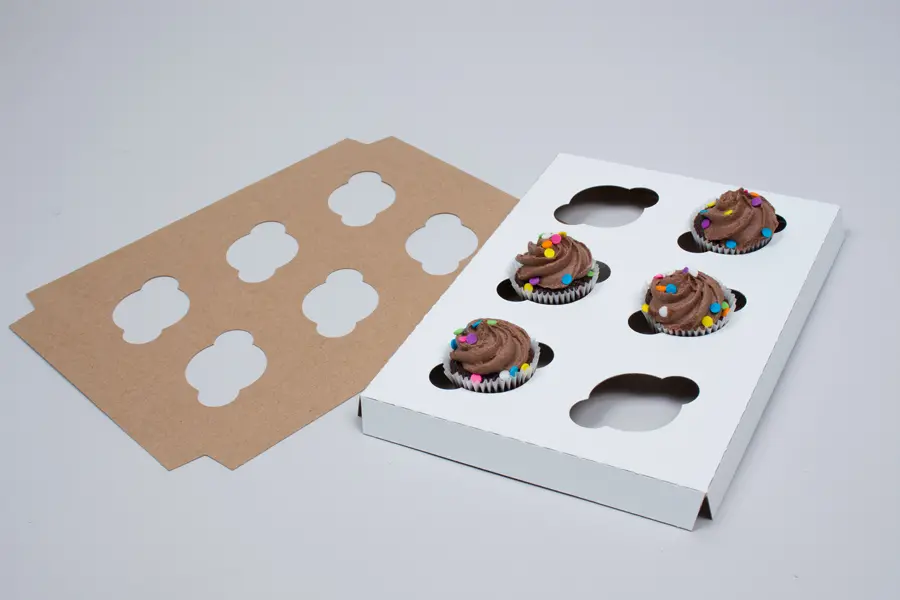 MINI 6 CUPCAKE INSERT WHITE