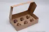 10X7X2.5 CUPCAKE BOX KRAFT-WINDOW