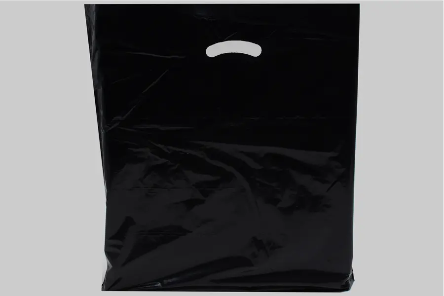 20X20X5 BLACK GLOSS PLASTIC BAGS
