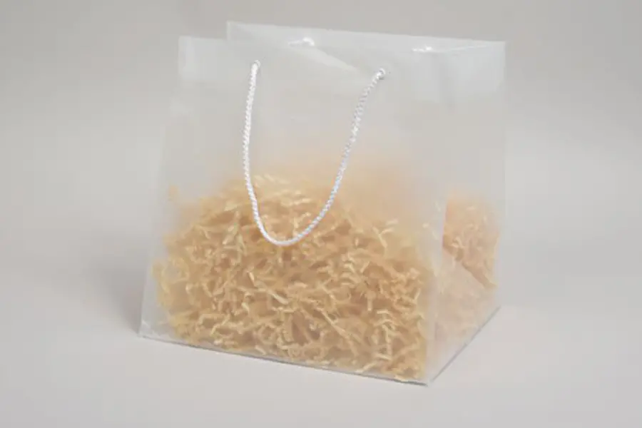 11X9X11 FROSTED ROPE HANDLE EUROTOTE-CLEAR