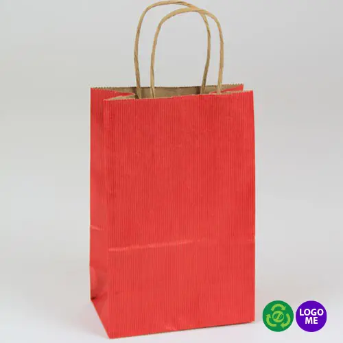 <5.25X3.5X8.25 SHOP BAG REALLY RED