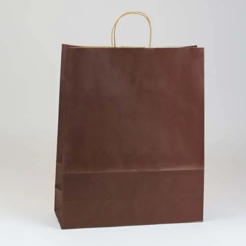 16X6X19 SHOP BAG CHOC STRIPE