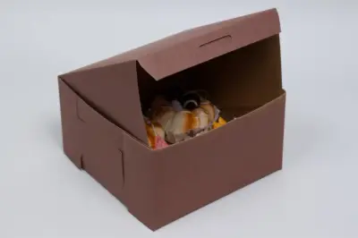 7x7x4 Recycled Chocolate Brown Bakery Cake Boxes