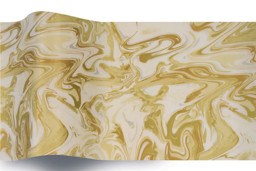 20X30 TISSUE GOLD MARBLE/IVORY "B"