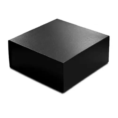 8X8X3 BLACK LEATHER MAGNETIC BOX