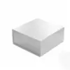 8X8X3 WHITE LEATHER MAGNETIC BOX