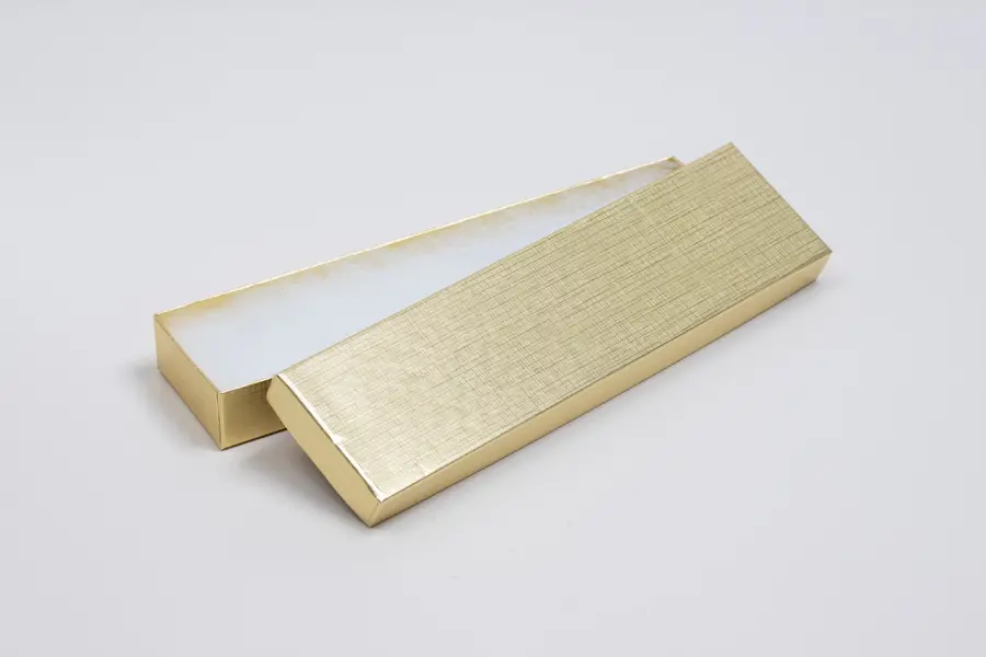 #82A - JEWELRY BOX -GOLD LINEN