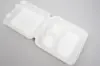 7-7/8 X 8 X 3-1/5 BAGASSE HINGE LID BOX WHITE 1 SECTION