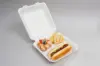 7-7/8 X 8 X 3-1/5 BAGASSE HINGE LID BOX WHITE 1 SECTION