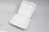 9 X 9 X 3-1/5 BAGASSE HINGE LID BOX WHITE 1 SECTION