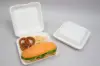 9 X 9 X 3-1/5 BAGASSE HINGE LID BOX WHITE 3 SECTION