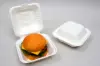 6 X 6 X 3-1/5 BAGASSE HINGE LID BOX WHITE 1 SECTION