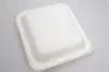 7-7/8 X 8 X 3-1/5 BAGASSE HINGE LID BOX PLA LINED WHITE 1 SECTION