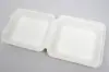 7-7/8 X 8 X 3-1/5 BAGASSE HINGE LID BOX PLA LINED WHITE 1 SECTION