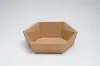 11-3/8 X 9 X 3-3/8 HEXAGON FOLDING TRAY NATURAL KRAFT