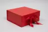 10X10X4-1/2 MATTE RED MAGNETIC BOX W/RIBBON