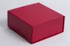 8 X 8 X 3 SCARLET LEATHER MAGNETIC BOX