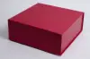 10 X 10 X 4 SCARLET LEATHER MAGNETIC BOX