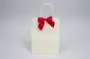 4" X 3-1/4" SATIN RED PRE-TIED BOW CLEAR TWIST TIE