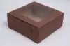 10X10X4 CHOCOLATE CUPCAKE BOX W/WIND 6 CUP