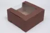 10X10X4 CHOCOLATE CUPCAKE BOX W/WIND 6 CUP