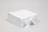 8X8X3-1/8  MATTE WHITE MAGNETIC BOX W/RIBBON