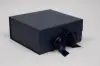 10X10X4-1/2 MATTE NAVY MAGNETIC BOX W/RIBBON