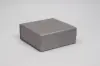 8X8X3-1/8  MATTE SILVER MAGNETIC BOX