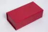 7-1/4X3-5/8X2-1/4 RED LEATHER CURVED FLAP MAGNETIC BOX