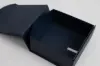 14-3/8 X 10-3/4 X 3-1/8 NAVY LEATHER CURVED FLAP MAGNETIC BOX