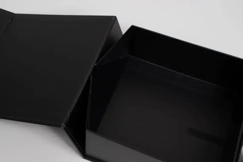 6 x 6 x 2-3/4 Matte Black Magnetic Lid Gift Boxes with Ribbon