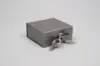 6X6X2-3/4  MATTE SILVER MAGNETIC BOX W/RIBBON
