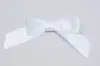 2-1/2" X 2" SATIN WHITE PRE-TIED BOW CLEAR TWIST TIE