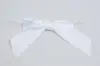 2-1/2" X 2" SATIN WHITE PRE-TIED BOW CLEAR TWIST TIE