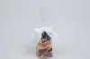 2-1/2" X 2" SATIN WHITE PRE-TIED BOW CLEAR TWIST TIE