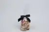 2-1/2" X 2" SATIN BLACK PRE-TIED BOW CLEAR TWIST TIE
