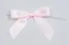 2-1/2" X 2" SATIN LIGHT PINK PRE-TIED BOW CLEAR TWIST TIE