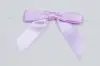2-1/2" X 2" SATIN LIGHT ORCHID PRE-TIED BOW CLEAR TWIST TIE