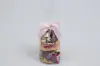2-1/2" X 2" SATIN LIGHT PINK PRE-TIED BOW CLEAR TWIST TIE