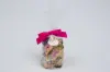 2-1/2" X 2" SATIN AZALEA PRE-TIED BOW CLEAR TWIST TIE