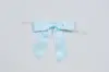 2-1/2" X 2" SATIN LIGHT BLUE PRE-TIED BOW CLEAR TWIST TIE