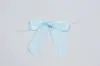 2-1/2" X 2" SATIN LIGHT BLUE PRE-TIED BOW CLEAR TWIST TIE