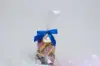 2-1/2" X 2" SATIN ROYAL BLUE PRE-TIED BOW CLEAR TWIST TIE
