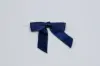 2-1/2" X 2" SATIN NAVY PRE-TIED BOW CLEAR TWIST TIE