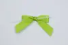 2-1/2" X 2" SATIN KIWI GREEN PRE-TIED BOW CLEAR TWIST TIE