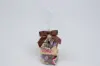 2-1/2" X 2" SATIN BROWN PRE-TIED BOW CLEAR TWIST TIE
